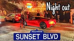 Night out on Sunset Blvd the day before the Oscars