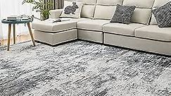 Area Rug Living Room Rugs: 8x10 Indoor Abstract Soft Fluffy Pile Large Carpet with Low Shaggy for Bedroom Dining Room Home Office Decor Under Kitchen Table Washable - Gray/Blue