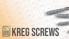 Kreg Jig Screw Chart   Guide