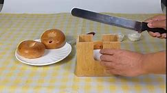 Large Adjustable Bagel Cutter Slicer for Small and Large Bagels-Bagel Cutter Bread Slicer Bagel Slicer Bagel holder for Buns, Muffins and Rolls