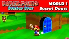 Paper Mario Sticker Star - World 1 - Secret Doors (Nintendo 3DS Gameplay Walkthrough)