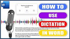 How to use dictation in Word | MS Word Tutorials