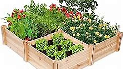 Wooden Raised Garden Bed Divisible - Deformable Garden Planters, Outdoor Raised Planter Box for Flowers/Vegetables/Herbs in Outdoor Yard/Patio 88 x 24 x 10in