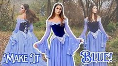 I Made Aurora's Dress in BLUE! | Sleeping Beauty Ballgown Dress DIY