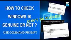 HOW TO CHECK WINDOW 10 IS GENUINE OR NOT | WINDOWS ACTIVATION COMMAND | WINDOWS ACTIVATION STATUS