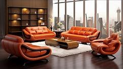 Luxurious Leather Sofa Set: A Modern Touch for Your Living Room! | Modern Leather Sofa Set