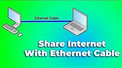 How to share the Internet from one PC to another using an ethernet Cable or LAN Cable (2024) 💻➰🖥️