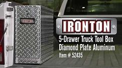 Ironton 5-Drawer Truck Tool Box Diamond Plate Aluminum 21in.