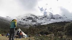 Huaraz/Peru - 25-June-2016: Timelapse -Alpamayo basecamp in Santa Cruz Trek - Peru