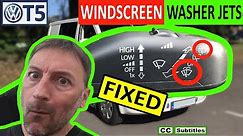 VW T5 Windscreen Washer Jets not Working - Fixed