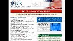 How to Remove "The ICE Cyber Crime Center, Your computer has been blocked" virus