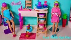 Spa Day !Barbie Dolls Face Mask Spa playset+ Barbie Wellness Spa Doll Unboxing & Imagination Play