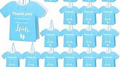 24 Pcs Thank You Baby Shower Gifts Bag Baby Shirt Shape Baby Shower Bag with Handle Paper Gift Bag for Guests Gender Reveal Baby Shower Favors