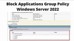 Blocking an application with Group Policy | Windows Server 2022