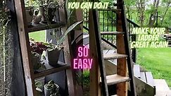 Building a plant stand from an old wooden ladder ANOTHER HOW TO
