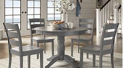 Wilmington II Round Pedestal Base Antique Grey 5-Piece Dining Set by iNSPIRE Q Classic - Bed Bath & Beyond - 18019252