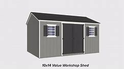 Little Cottage Co. Value Workshop 10 ft. x 12 ft. Outdoor Wood Storage Shed Precut Kit with Operable Windows (120 sq. ft.) 10x12 VWS-WPC