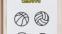 drawing tutorial on how to draw basketball, volleyball, soccer ball and tennis ball