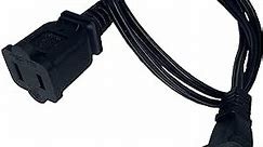 Small Extension Cord 3FT, Short Two Prong Extension Cords, Black Male Female Extension Cord, 18AWG Polarized AC Power Cord for Indoor