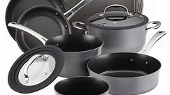 Rachael Ray Cook + Create Hard Anodized Nonstick Cookware Pots and Pans Set, 10-Piece, Black - Bed Bath & Beyond - 37974534