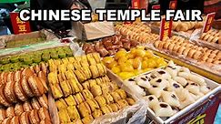 Amazing Street Food in Chinese Temple fair, Morning Market in Rural China