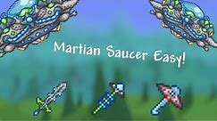 Terraria 1.4 Easy Way to Defeat the Martian Saucer! Master Mode | Low End Gear + High End Gear!