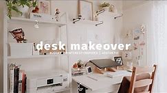 Aesthetic Desk Makeover 2022🌼 | Cozy, Minimal & Pinterest inspired Setup🍒