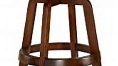 Powell Furniture Brandon Swivel Arm Barstool with Extra Padded Upholstered Seat by Powell, Bar Height, Cherry Brown