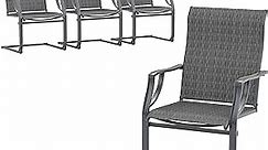 UDPATIO Patio Dining Chairs Set of 4, High Back Patio Chairs in All Weather Breathable Textile Fabric, Outdoor Furniture Chairs for Deck, Lawn, Garden, Backyard (Grey)