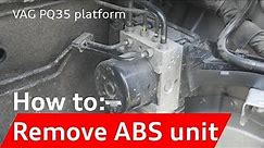 How to change ABS pump ABS control module on Audi TT Mk2 8J, A3 S3 8P & VW Golf Mk5, Passat, Jetta