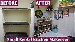 Indian Small,Rental,Non modular kitchen Makeover with DIY's #kitchenmakeover#Meeshokitchenitems#diy
