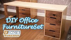 Building Office Furniture Set | DIY Computer Desk and File Cabinet | 自制电脑桌