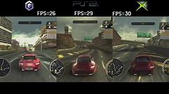 NFS Most Wanted 2005 Frame Rate GC vs PS2 vs XBOX [6GCW]