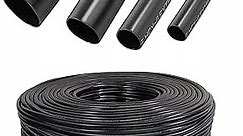 Black PVC Cable Sleeve Insulation Protective Wire Wrap Electrical Tubing Wiring Harness Loom Cord Management Flame Retardant,UV-Proof,Waterproof (1/4"-32ft)