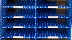 Storex 10-Compartment Mailroom Sorter, Plasticized Dry-Erase Surface, Blue (80301U01C), 21 x 12.5 x 16.5 Inches, 10 Compartments