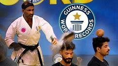 Cracking Coconuts On Heads With Nunchucks - Guinness World Records