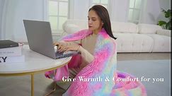 Faux Fur Throw Blanket -Each One is The Only Rainbow Blanket, Fluffy Blanket 200×220CM, Tie dye Rainbow Blanket, Soft Cozy Blanket, Cute Decorative Couch Blanket, Bedspreads, Blankets for All Seasons