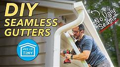 How to install DIY SEAMLESS GUTTERS // Not So Tiny House Build 18