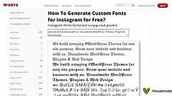 How To Generate Custom Fonts for Instagram for Free?