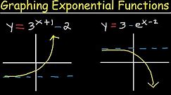 Graphing Exponential Functions With e, Transformations, Domain and Range, Asymptotes, Precalculus