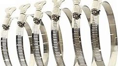 #00703 4" DRYER VENT DUCT HOSE, TURN KEY HOSE CLAMPS, STAINLESS STEEL, DUST COLLECTION, PACK OF 6