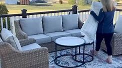 Outdoor Patio Ideas with the best outdoor patio furniture set from Walmart! ⛓️ in B1O! #patiodesign #patiomakeover #outdooroasis #walmarthome #outdoorpatiofurniture #walmartfinds #bhgwalmart
