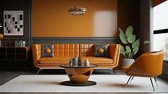 Living Room Have Orange Leather Sofa Stock Footage Video (100% Royalty-free) 1100904937 | Shutterstock