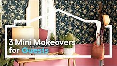 3 Mini Makeovers for Guests /// Ideas for Entryways, Powder Rooms & Living Rooms