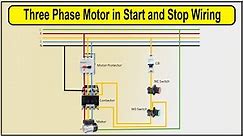 How to make 3 Phase Motor in Start and Stop Wiring Diagram | stop start motor control diagram