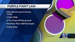 Purple paint stripes now mean 'no trespassing' in Pa.