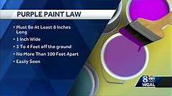 Purple paint stripes now mean 'no trespassing' in Pa.