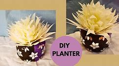 DIY Mini Planter From Tape Roll And Super Clay //DIY Planters at Home//Best out of waste Idea
