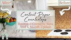 Contact Paper Countertop | Rounded Corners | Around Sink And Stove | 6 month update