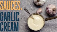 Garlic cream sauce: a simple sauce made with two ingredients